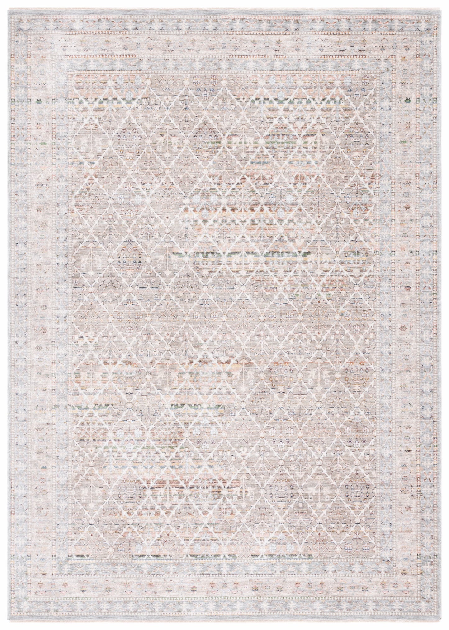 SAFAVIEH Princeton Ema Geometric Area Rug, Ivory/Blue, 8' x 10'
