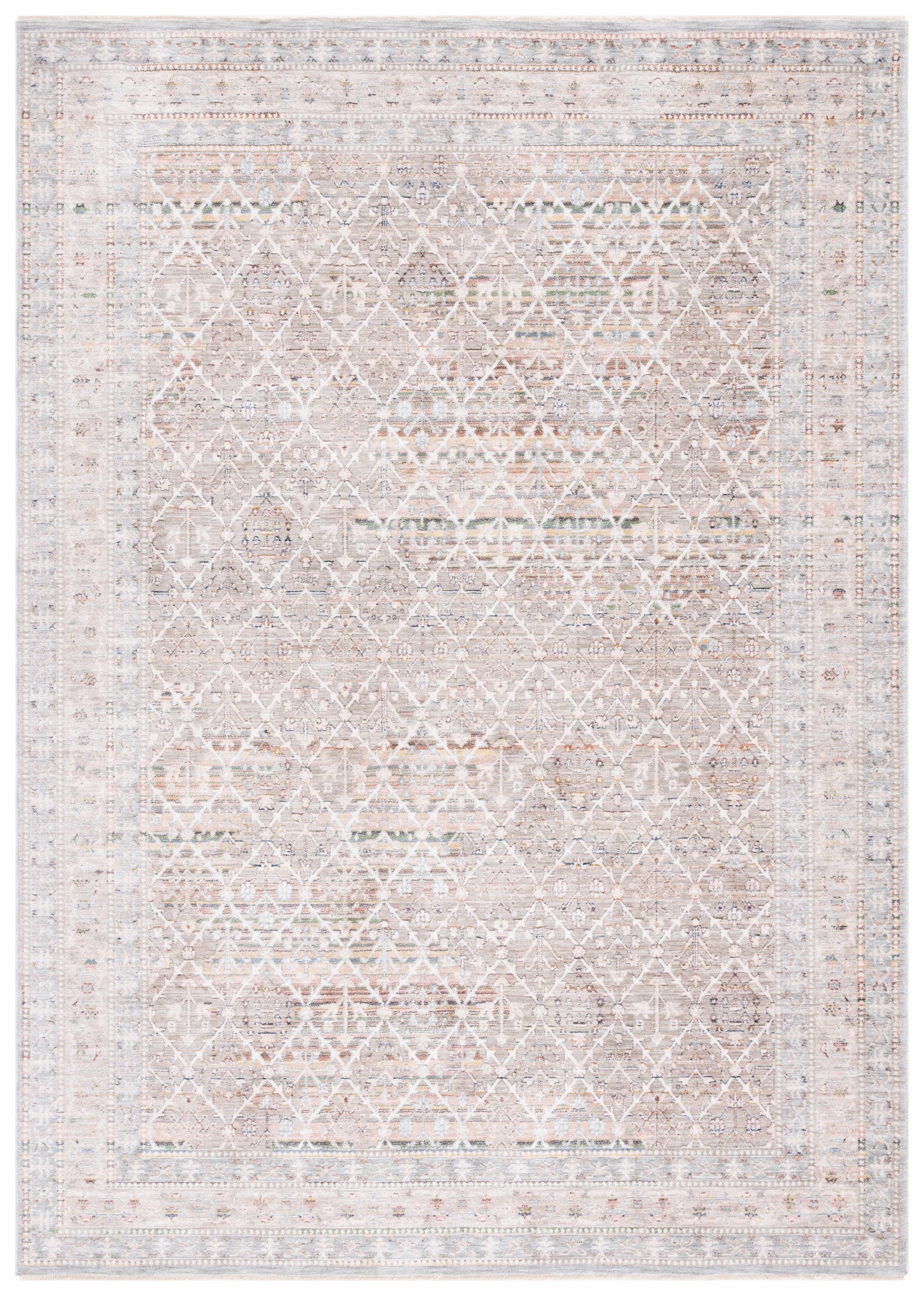SAFAVIEH Princeton Ema Geometric Area Rug, Ivory/Blue, 8' x 10'