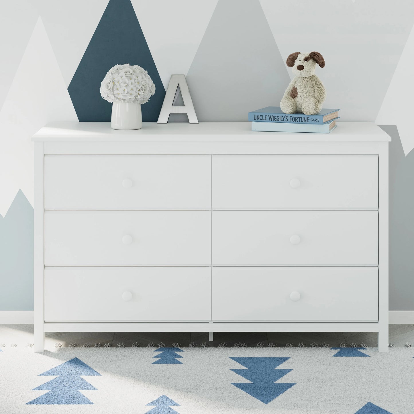 Storkcraft Alpine 6 Drawer Nursery Double Dresser, White