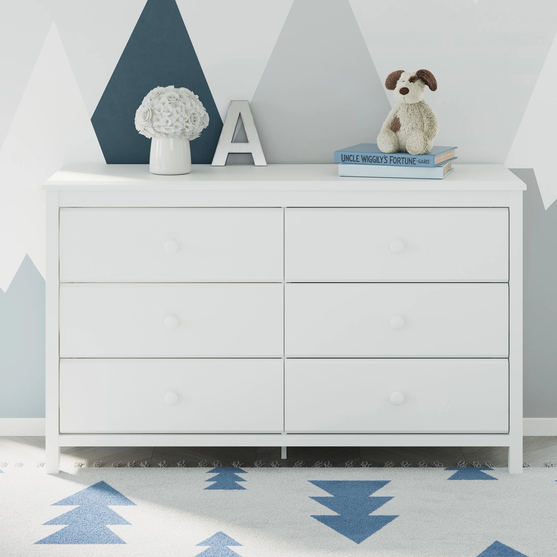 Storkcraft Alpine 6 Drawer Nursery Double Dresser, White