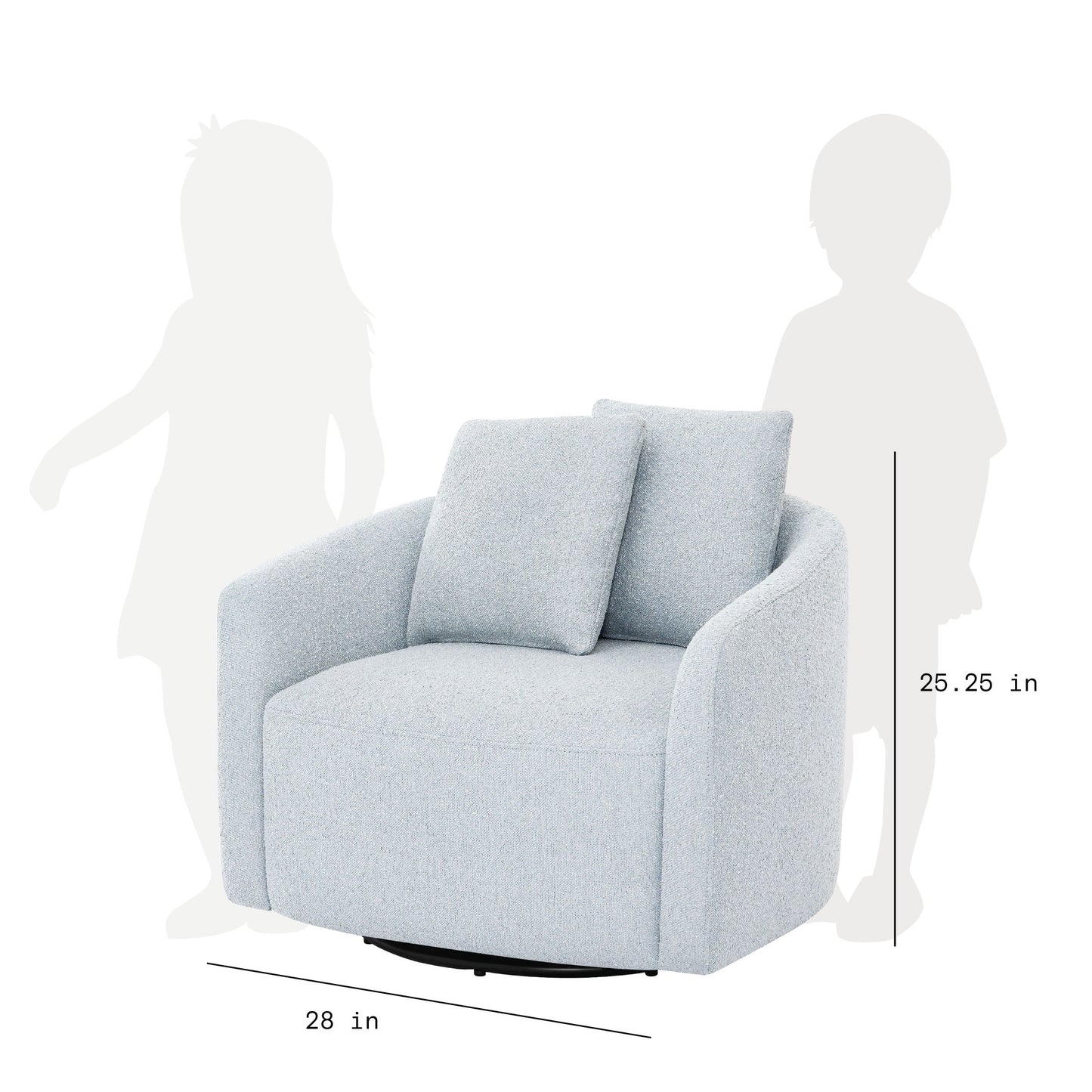 Beautiful Drew Kids Accent Chair by Drew Barrymore, Cornflower Bouclé Fabric