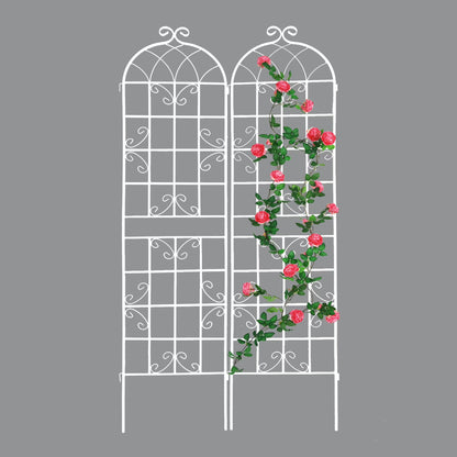 Miniyam 86.7" x 19.7" Metal Garden Trellis, 2 Packs Rustproof Trellis for Climbing Plants, Flower Support, Green
