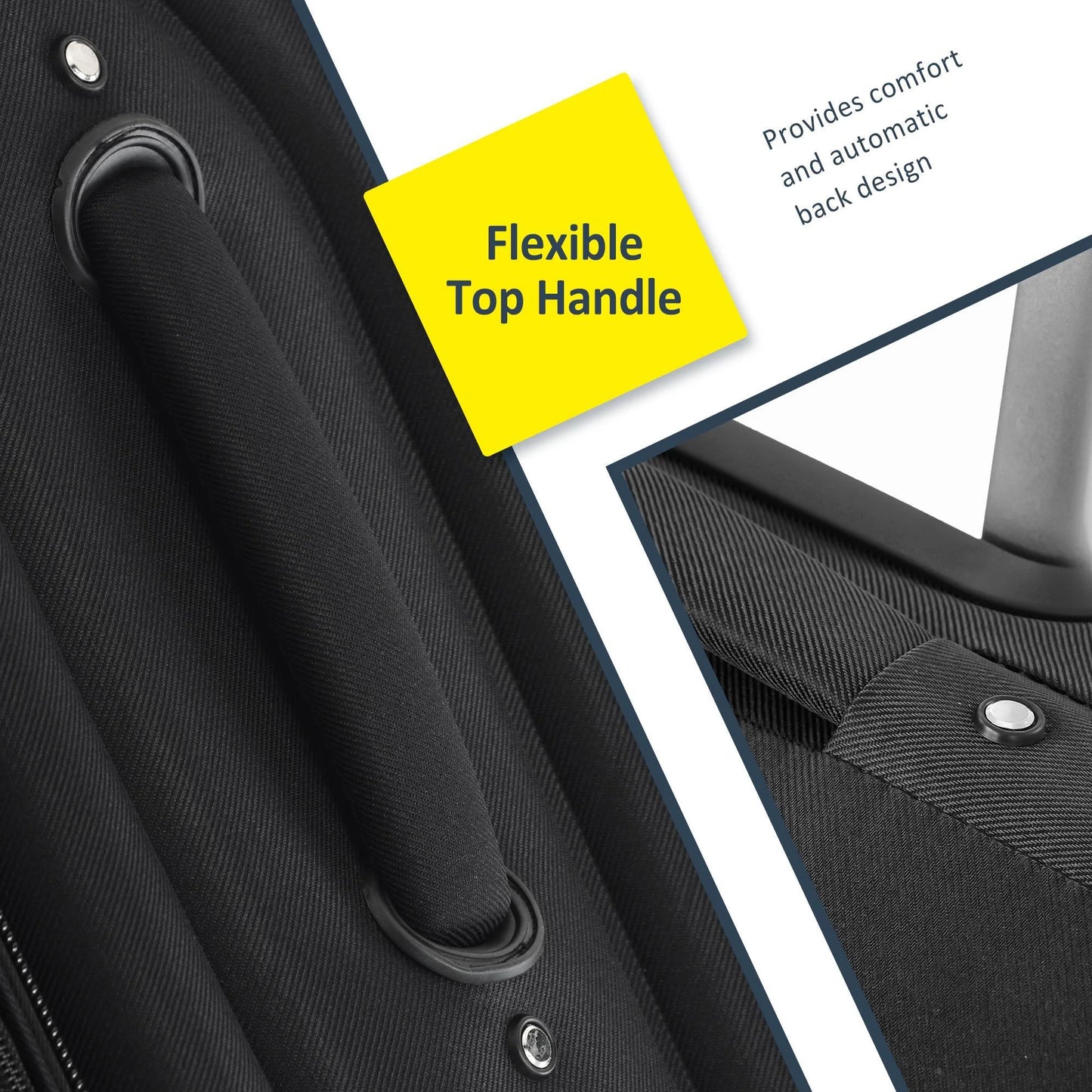 Zimtown 22in 26in 30in Softside Luggage, Expandable 3 Piece Set Suitcase Lightweight Luggage Travel Set, Black