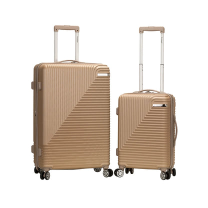 Rockland STAR TRAIL 2 PC ABS LUGGAGE SET-Color:Purple