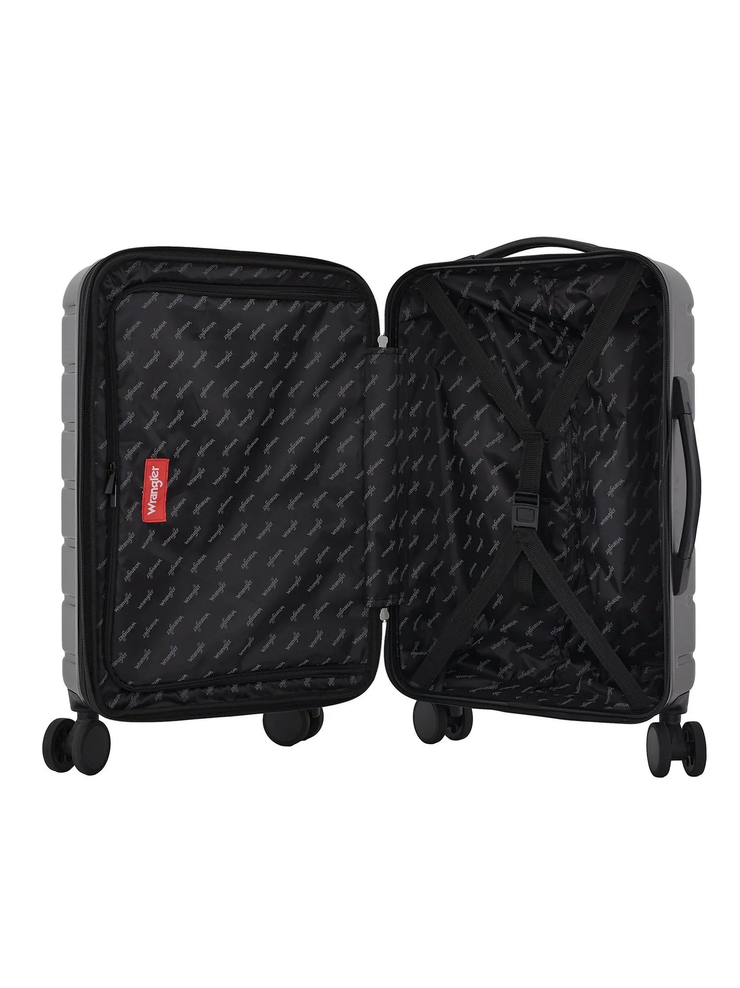 Wrangler 4-Piece 8-Wheel Expandable Hard Side Trunk-Style Luggage Set - Black