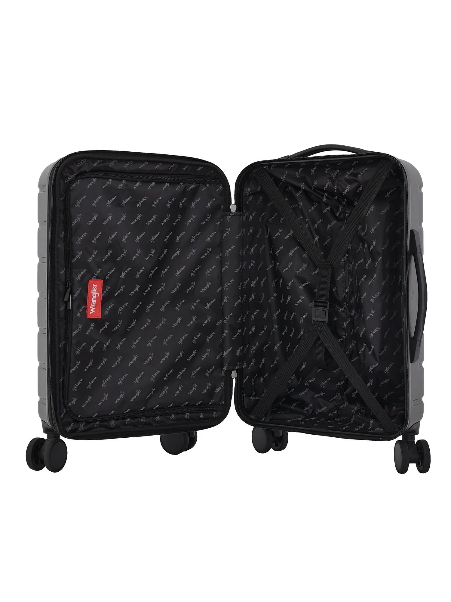 Wrangler 4-Piece 8-Wheel Expandable Hard Side Trunk-Style Luggage Set - Black