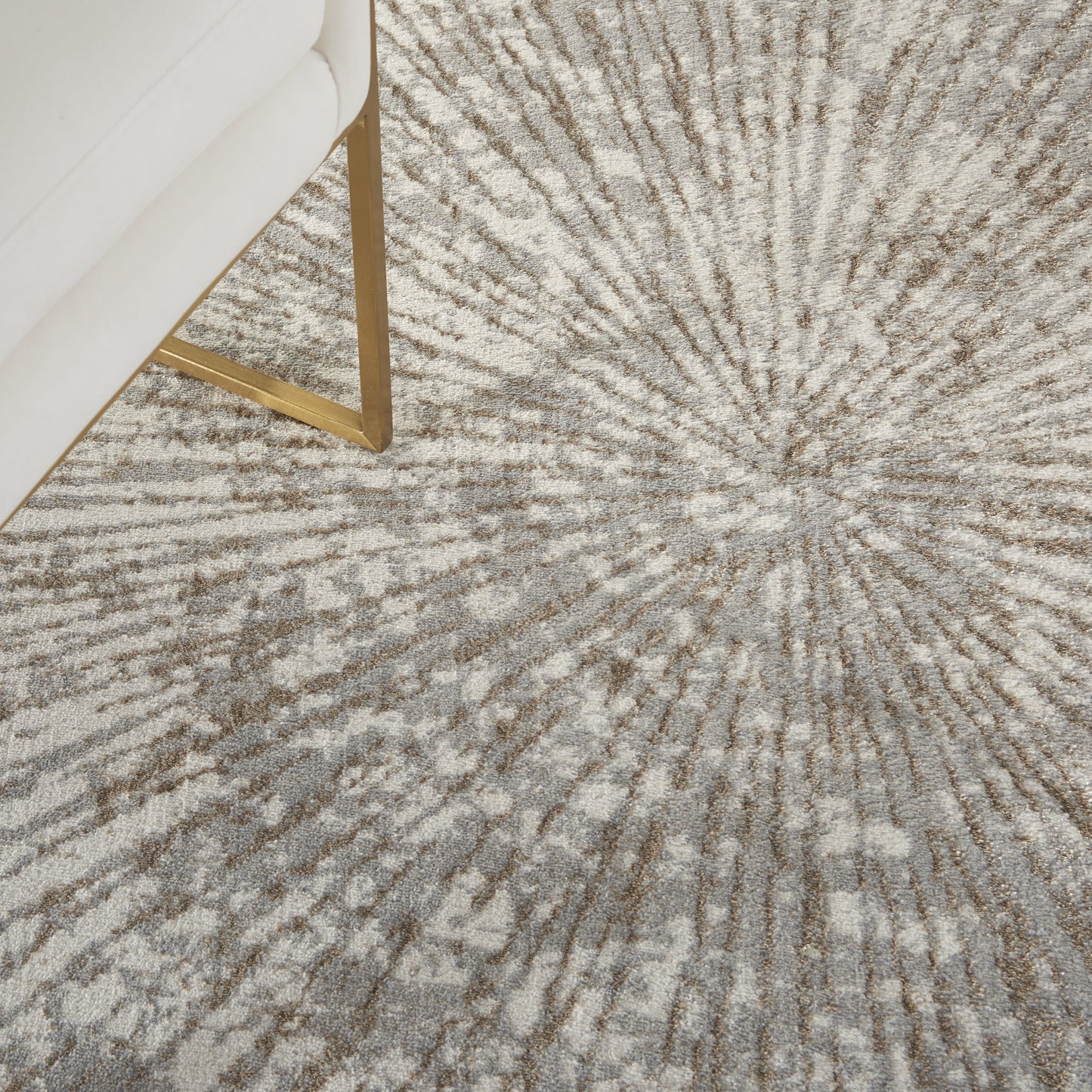 Inspire Me! Home Décor Metallic Abstract Grey Mocha 5'3" x 7'3" Area Rug, (5x7)