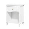 Cfowner Farmhouse Square Nightstand with Storage Drawer, Bedside End Table for Bedroom Nursery Living Room