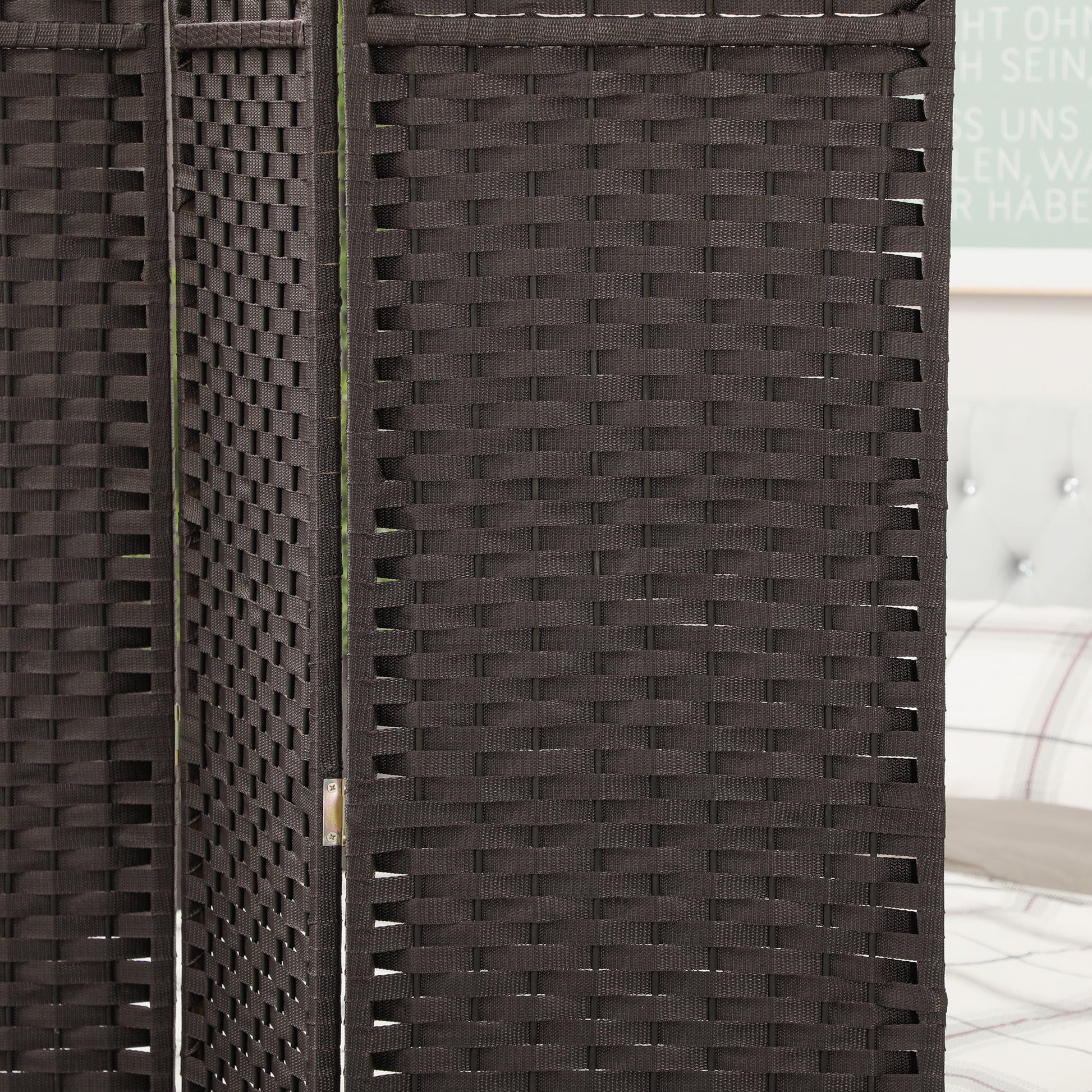 HOMCOM 6 Panel Room Divider Freestanding Folding Privacy Screen Brown