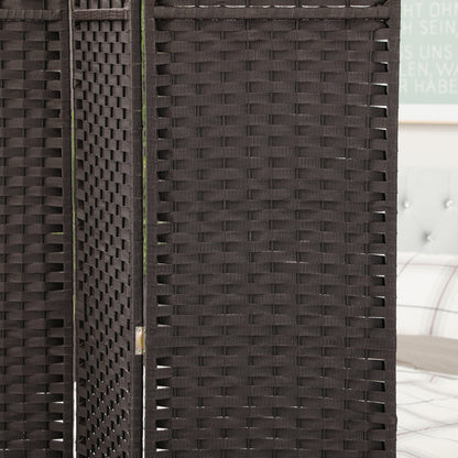 HOMCOM 6 Panel Room Divider Freestanding Folding Privacy Screen Brown