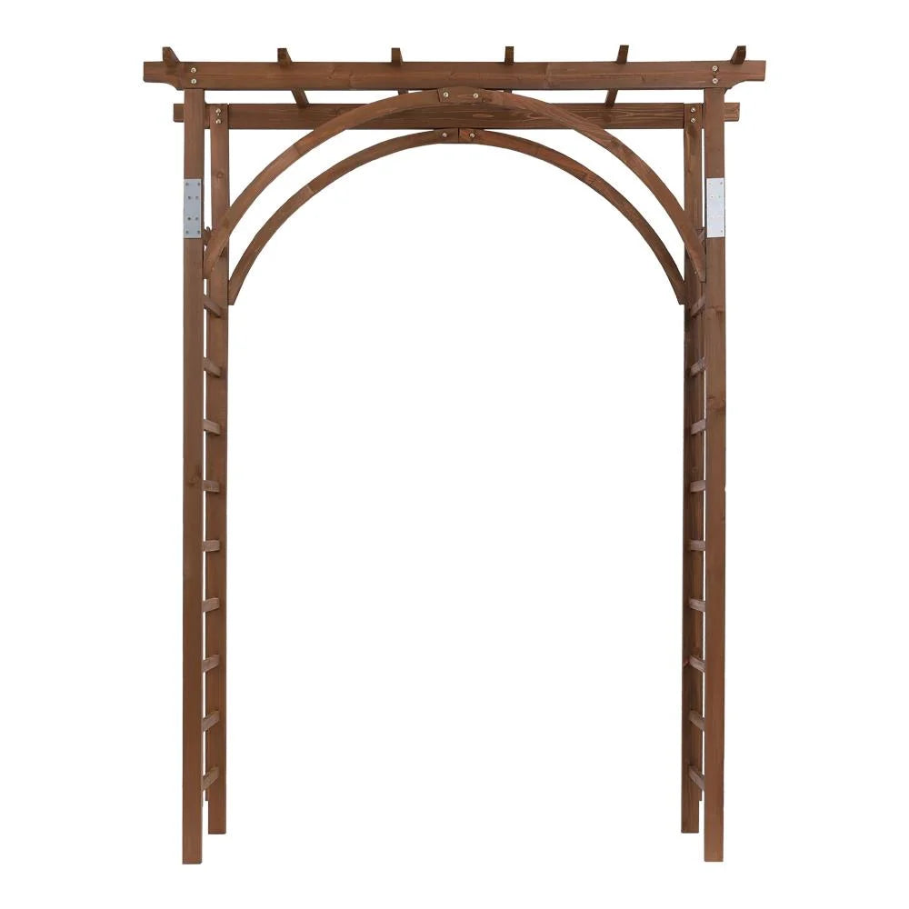 EasingRoom Outdoor Wooden Garden Arbor for Climbing Plants - Dark Brown