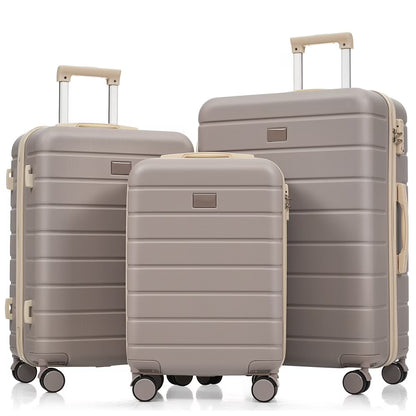 Premium ABS Travel Luggage Set , 3-Piece TSA Lock Suitcase Ensemble with 20, 24, and 28 Inch
