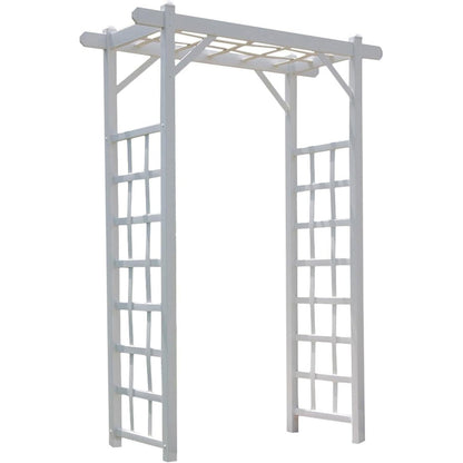 Dura-Trel PVC Garden Arbor, Arch Support for Climbing Plants, Elmwood, White, 57" x 85"