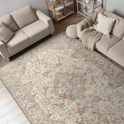 Apache Chenille Area Rug, Rosetta Beige, 6' x 9'