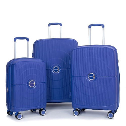 3 Piece Luggage Set Expandable Suitcases Set with Spinner Wheels & TSA Locks, Black
