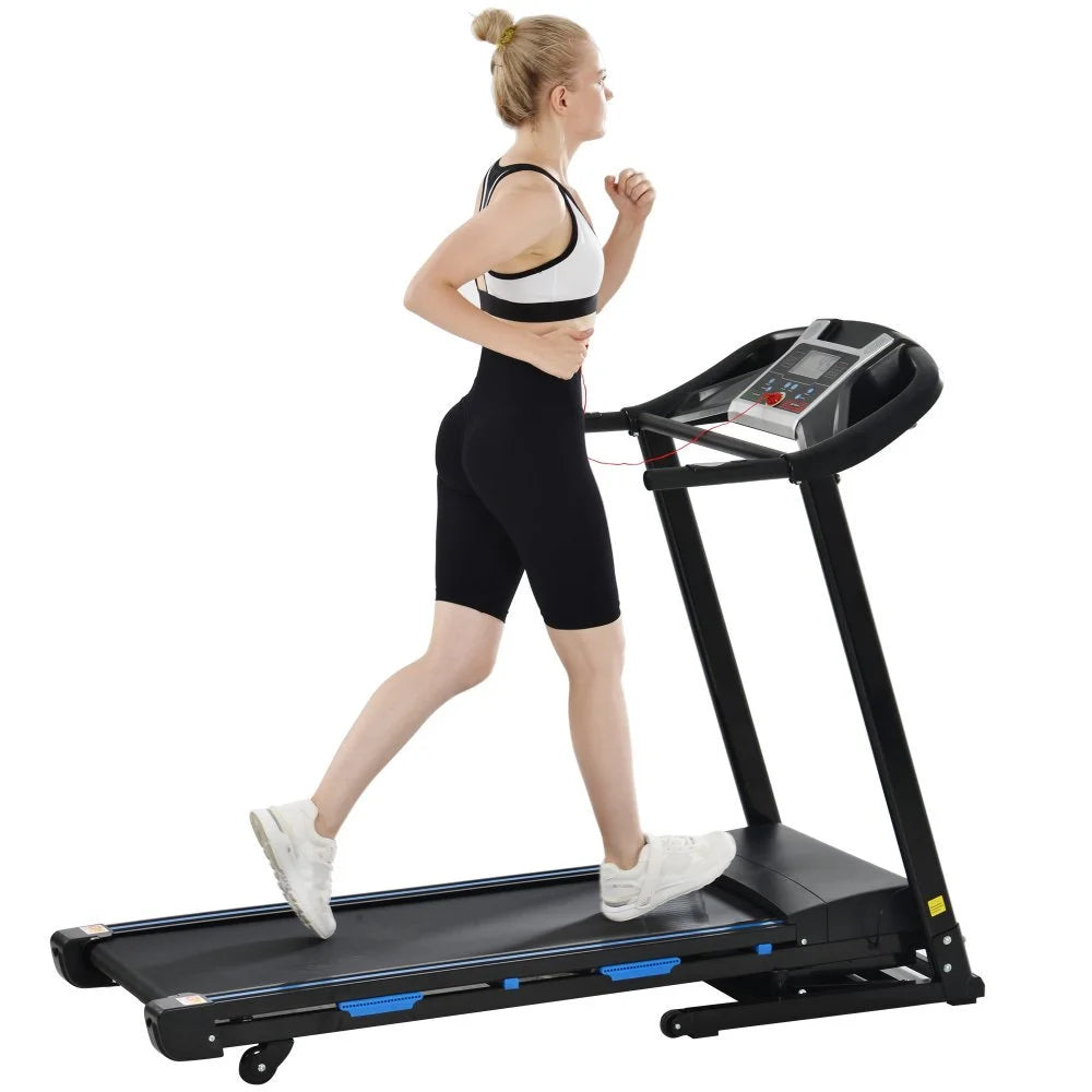 3.5HP Folding Treadmill With Auto 15% Incline Bluetooth MP3 17" Wide 7-Layers Shock-absorbing Belt 9MPH Connect FitShow APP Running Walking Jogging Exercise Machine For Home Office,Max Weight 300lb