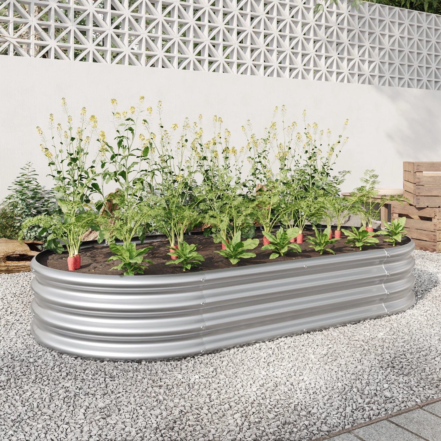 Outdoor Planters 2Pcs 6x3x1ft Raised Garden Bed Kit, Galvanized Planter Raised Garden Beds for Outdoor for Vegetables,Flowers &Herbs, Heavy Duty, Rust-Resistant, Easy Assembly,Garden Planters