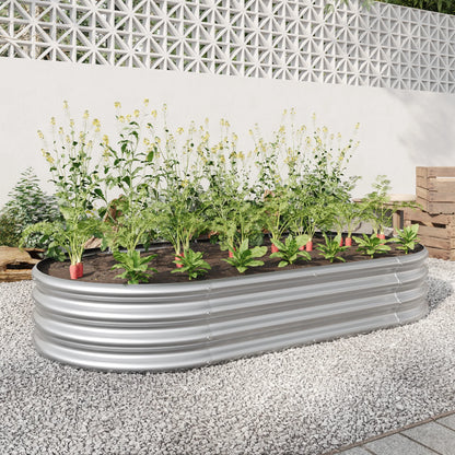Outdoor Planters 2Pcs 6x3x1ft Raised Garden Bed Kit, Galvanized Planter Raised Garden Beds for Outdoor for Vegetables,Flowers &Herbs, Heavy Duty, Rust-Resistant, Easy Assembly,Garden Planters