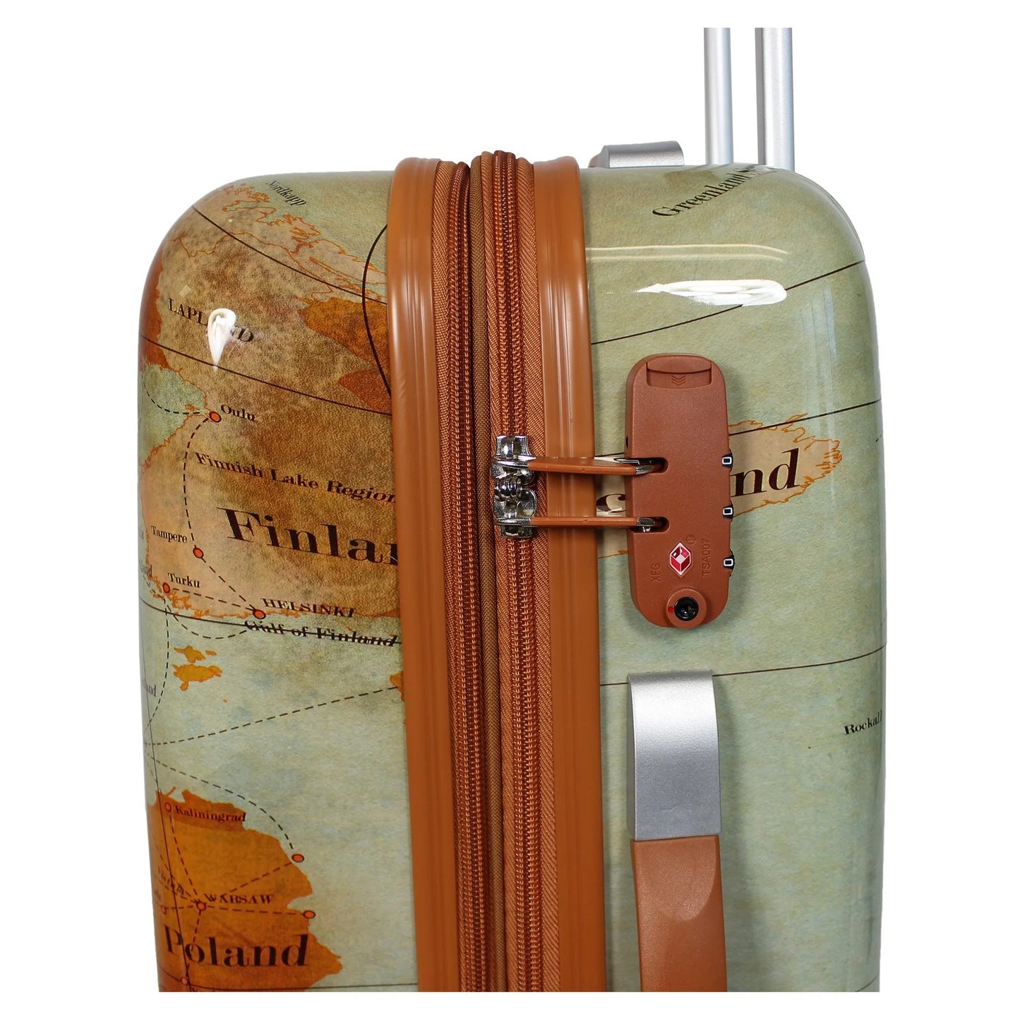World Traveler Europe 4-Piece Spinner Luggage Set with TSA Lock, with 28" and 24" Upright, 13" Carry-on, and 13" Bag