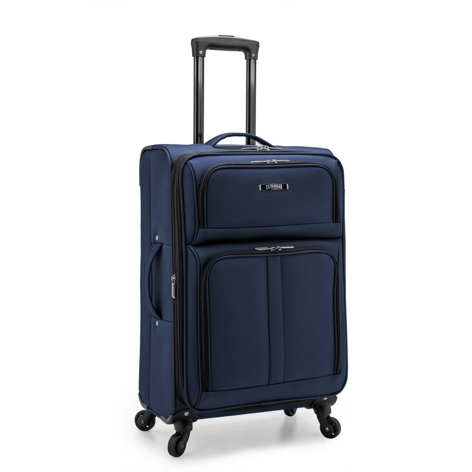 U.S. Traveler Anzio Softside Spinner Expandable Luggage, Gray, 26" Medium Checked