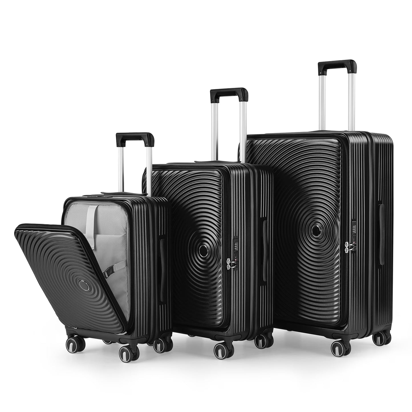 3 Piece Luggage Set Lightweight Suitcase with TSA Lock, PC Hard Shell Travel Luggage with Front Pocket and Spinner Wheels, Pink (20in24in28in)
