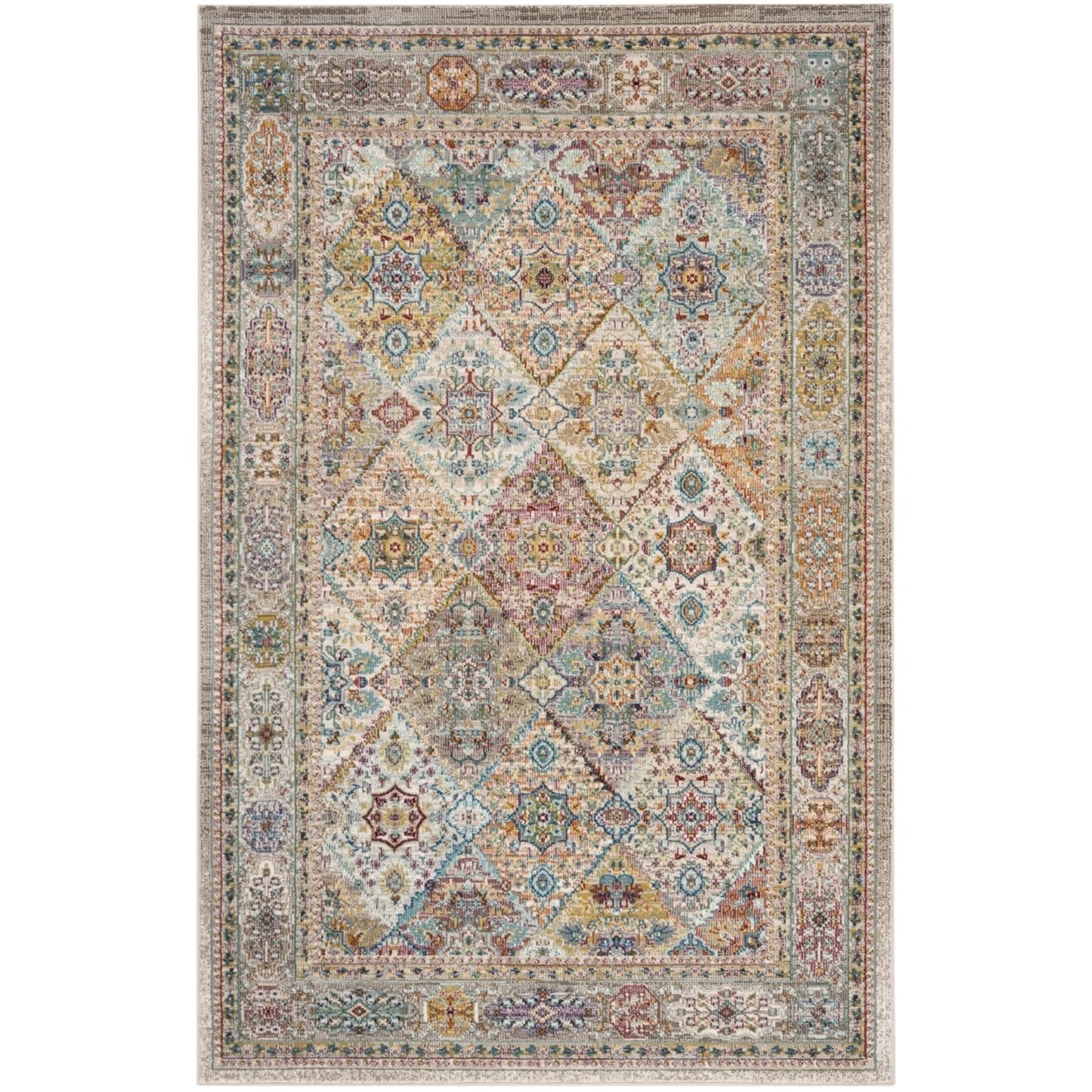 SAFAVIEH Aria Jarvis Traditional Area Rug, Cream/Multi, 5'1" x 7'6"