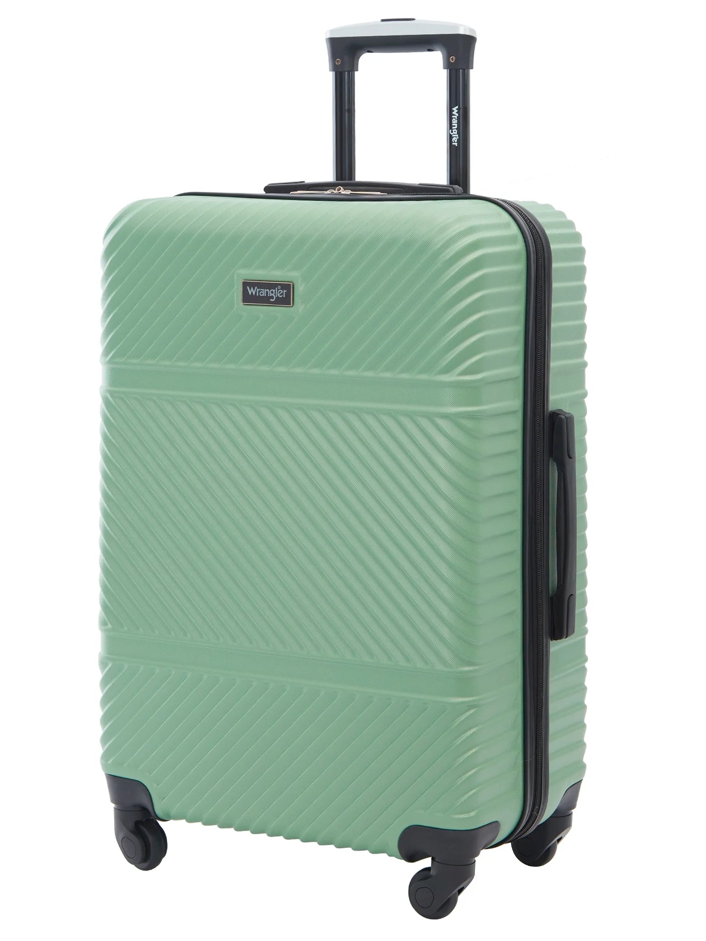 Wrangler 4 Pc Hardside Spinner Luggage Set with 20" & 25" Suitcases and Packing Cubes, Black