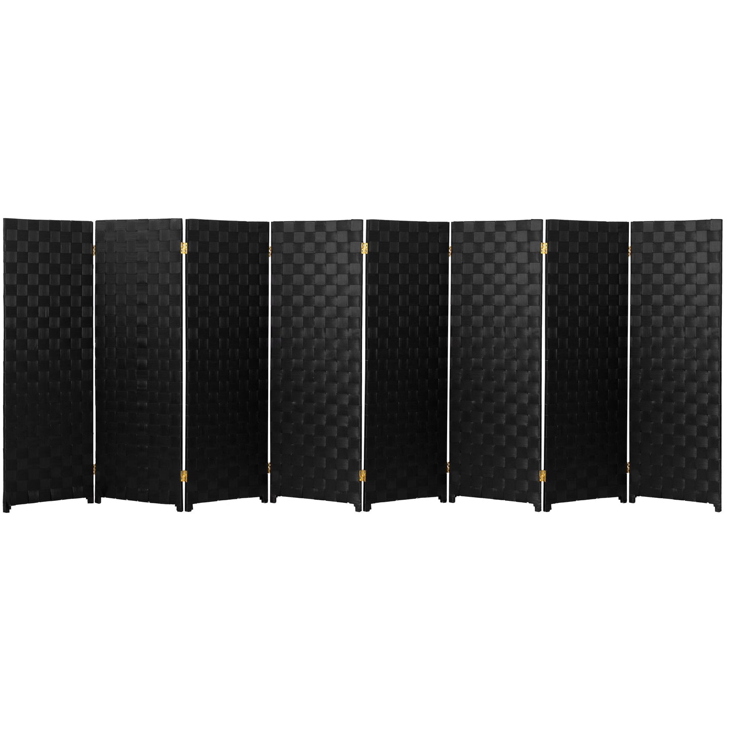 Red Lantern 6 ft. Tall Woven Fiber Outdoor All Weather Room Divider - 3 Panel - Dark Brown