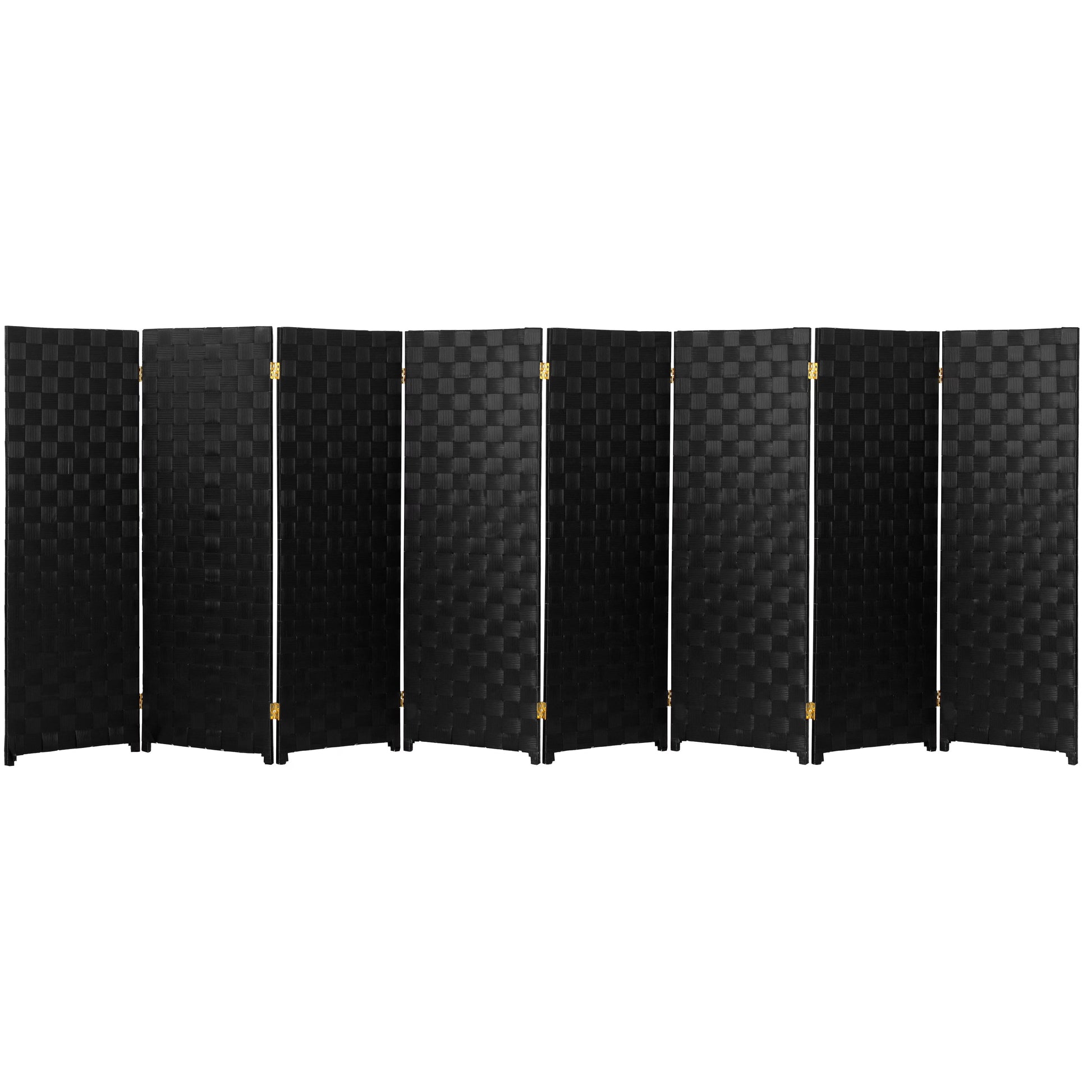Red Lantern 6 ft. Tall Woven Fiber Outdoor All Weather Room Divider - 3 Panel - Dark Brown