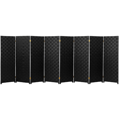 Red Lantern 6 ft. Tall Woven Fiber Outdoor All Weather Room Divider - 3 Panel - Dark Brown