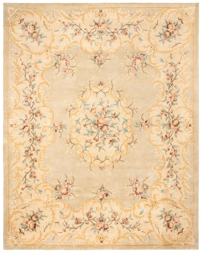 SAFAVIEH Bergama Drummond Oriental Wool Area Rug, Ivory/Light Blue, 6' x 6' Round