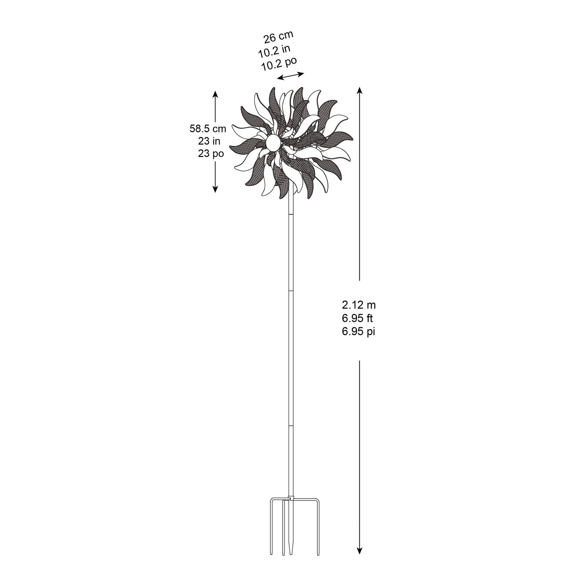 Metal Flower Wind Spinner