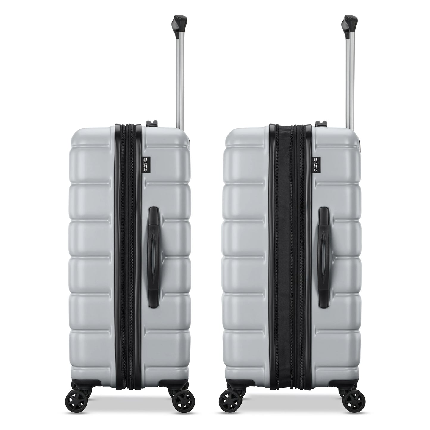 American Tourister Roll Out 2-Piece Luggage Set with Spinner Wheels (Carry on/Medium Checked) - Silver