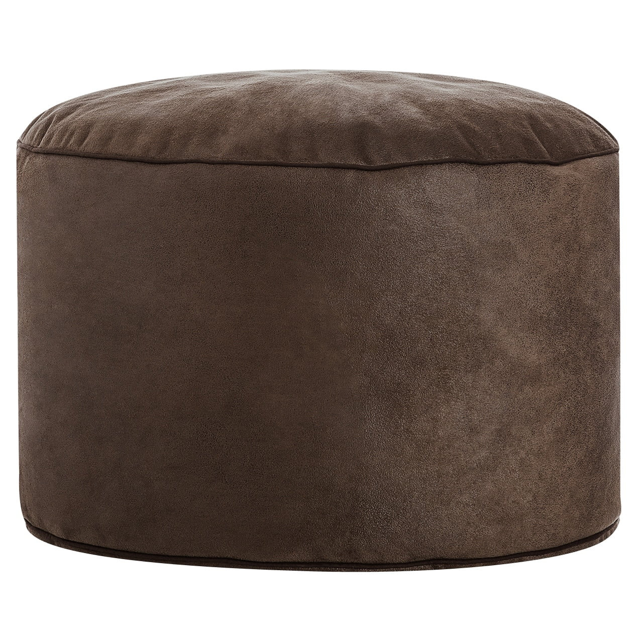 Gouchee Home Inc. Sitting Point Wax Suede Fabric Dotcom Cuba Brown Polytex/Polystyrene Pouf