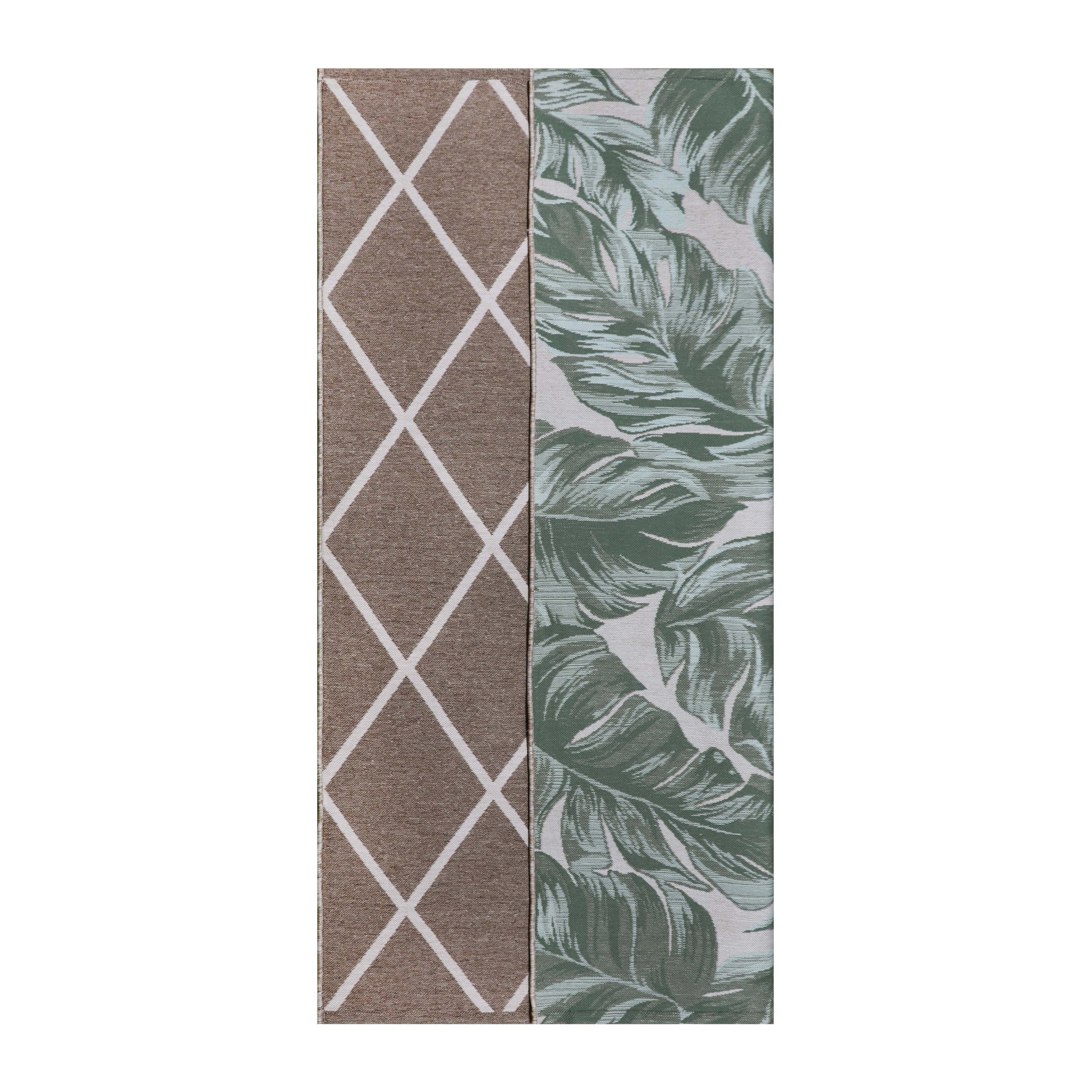 Better Homes & Gardens Palm Leave Reversible Rug, Green/White, 7' x 10'