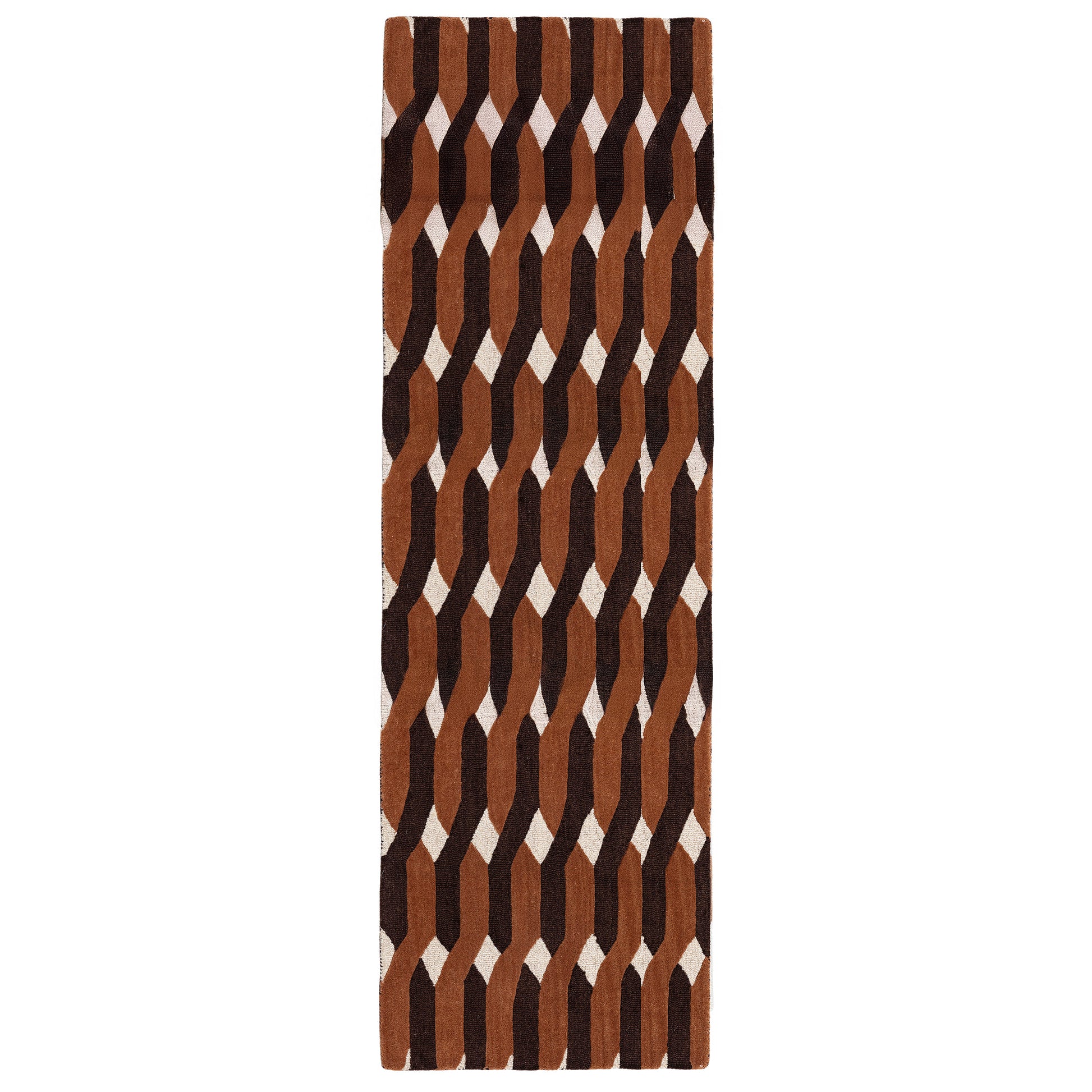 Obeetee Retro Hand Tufted Wool Area Rug, Allure Rust