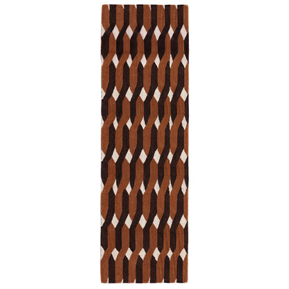 Obeetee Retro Hand Tufted Wool Area Rug, Allure Rust