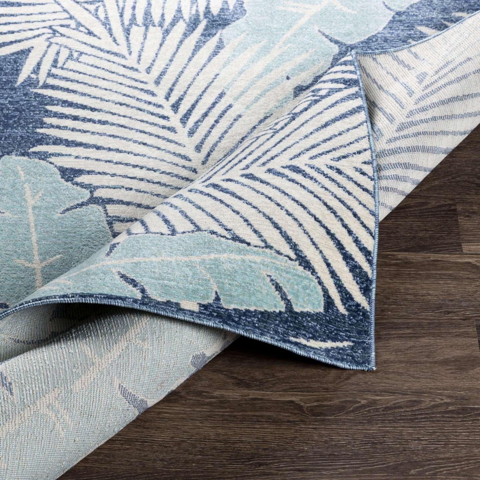 Livabliss Bodrum Coastal Indoor/Outdoor Area Rug,5'3" x 7'3",Blue