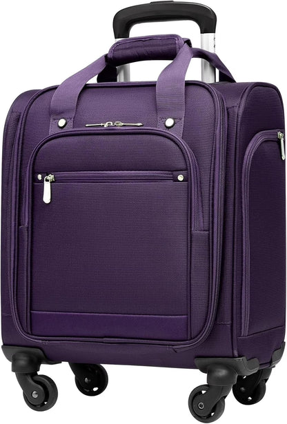 Underseat Carry On Luggage Softside Lightweight Rolling Travel Bag Spinner Suitcase