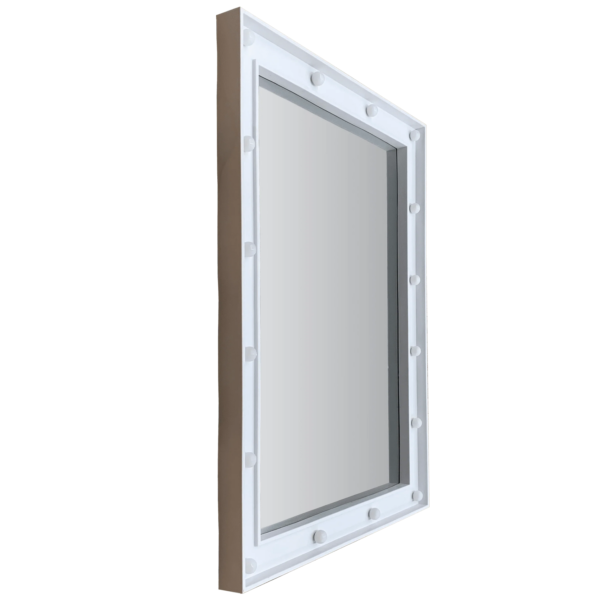 Justice 18" x 22" Rectangle Lighted Wall Mirror, White
