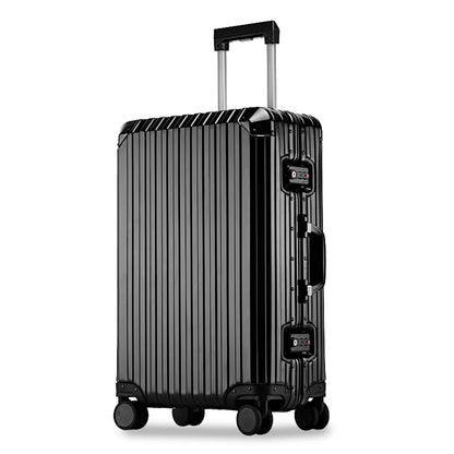 All Aluminum Magnesium Hardshell Carry On Luggage with Lock, Airline Approved Hardside Carry on Suitcase with Spinner Wheels, Checked Metal Rolling Luggage Case for Travel, Business