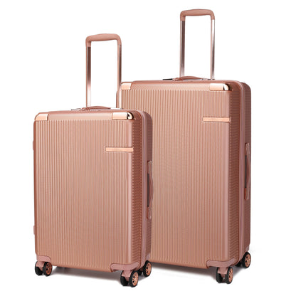 MKF Collection Felicity Extra Large & Large Hardside Luggage 2 pcs, Luxurious Travel Suitcase by Mia K - Rose Gold