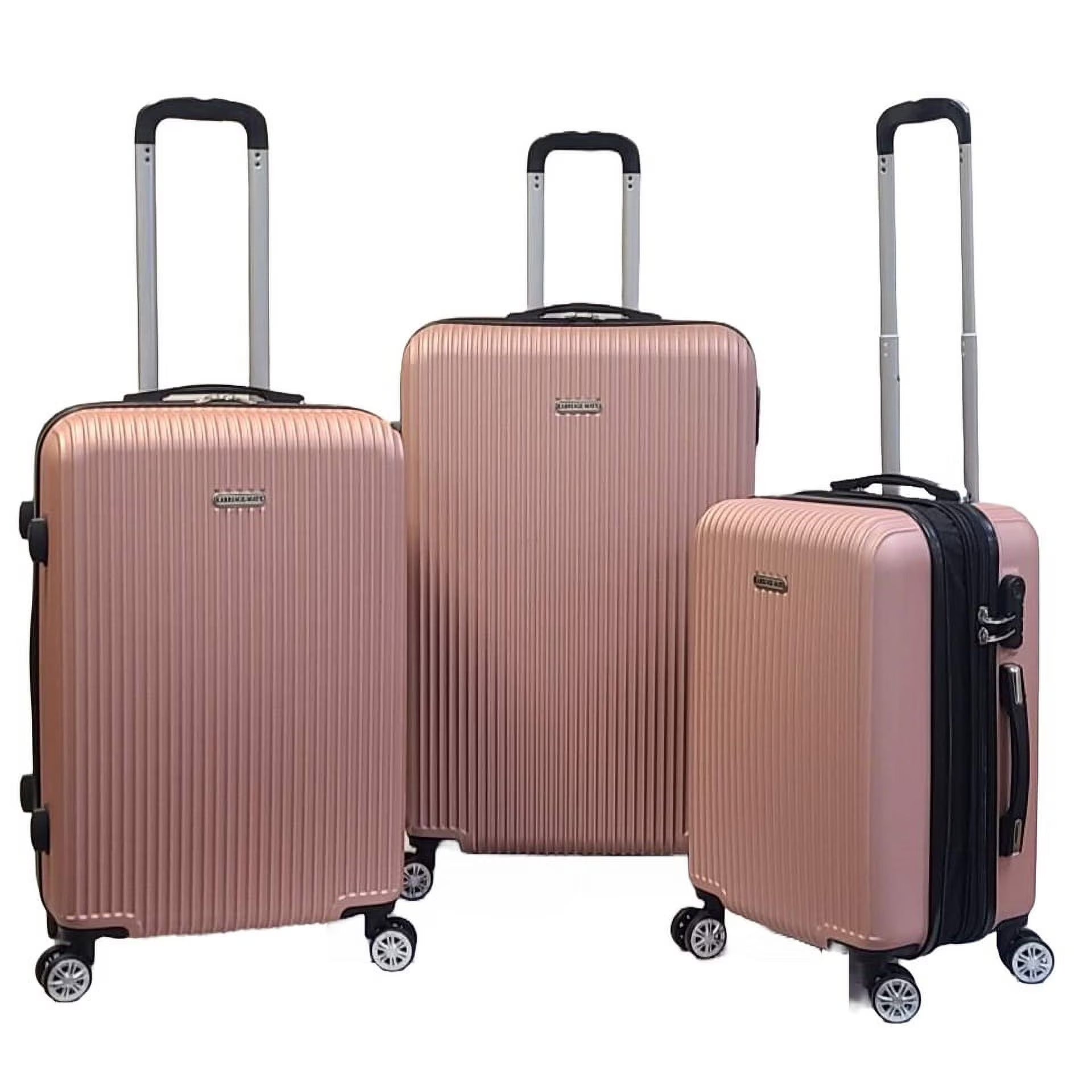 K-Cliffs 3pcs Luggage Set Lightweight Expandable Hard sided ABS Spinner Travel Suitcase Black