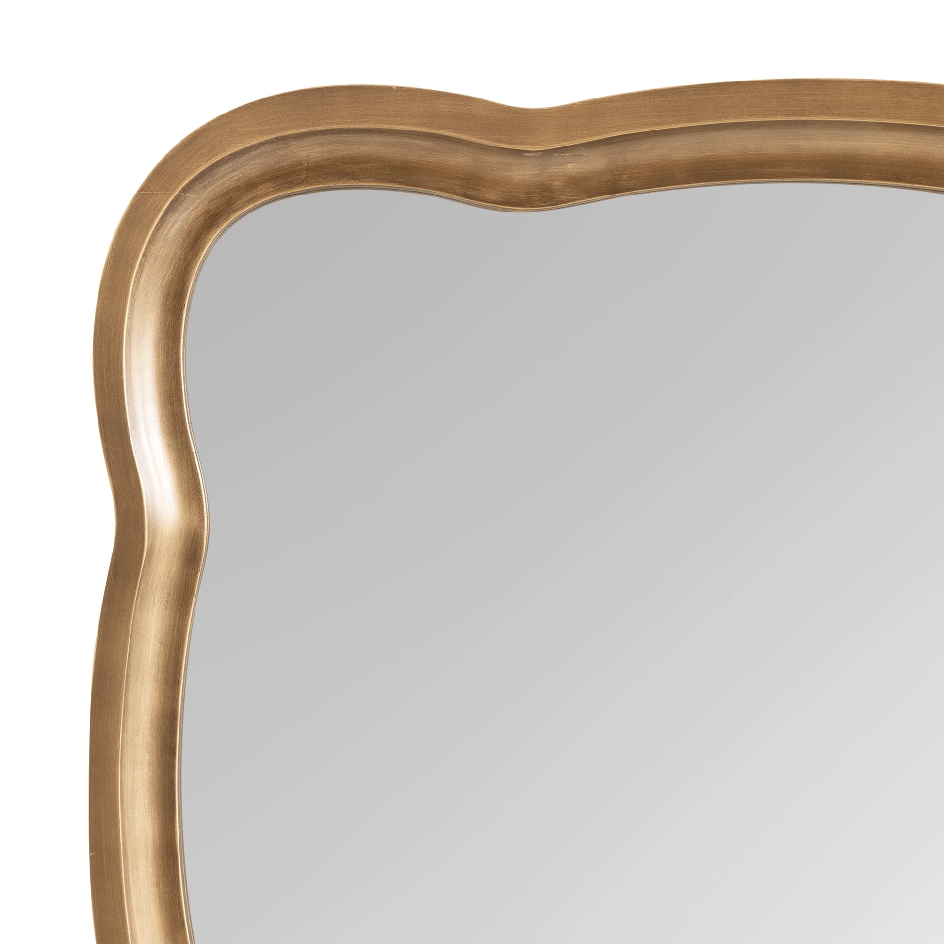 Kate and Laurel Hatherleigh Scallop Wooden Vintage Wavy Wall Mirror, 24 x 38, Antique Gold
