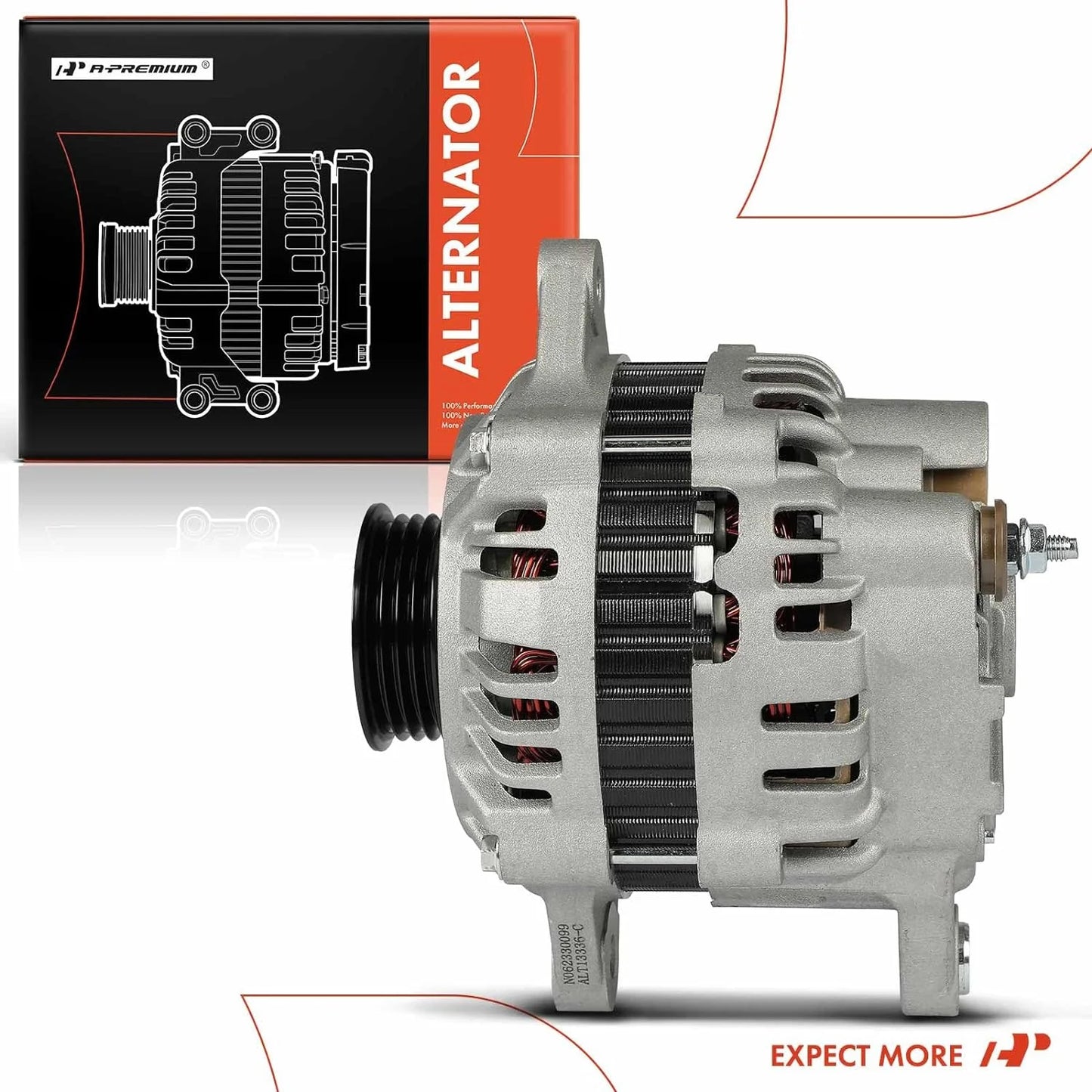 A-Premium Alternator Compatible with Chevrolet Metro, Tracker & GMC Tracker & Suzuki Sidekick, Swift, X-90 & Pontiac Firefly, Sunrunner & Geo Metro, Tracker, 12V 55A 4-Groove Pulley Clockwise