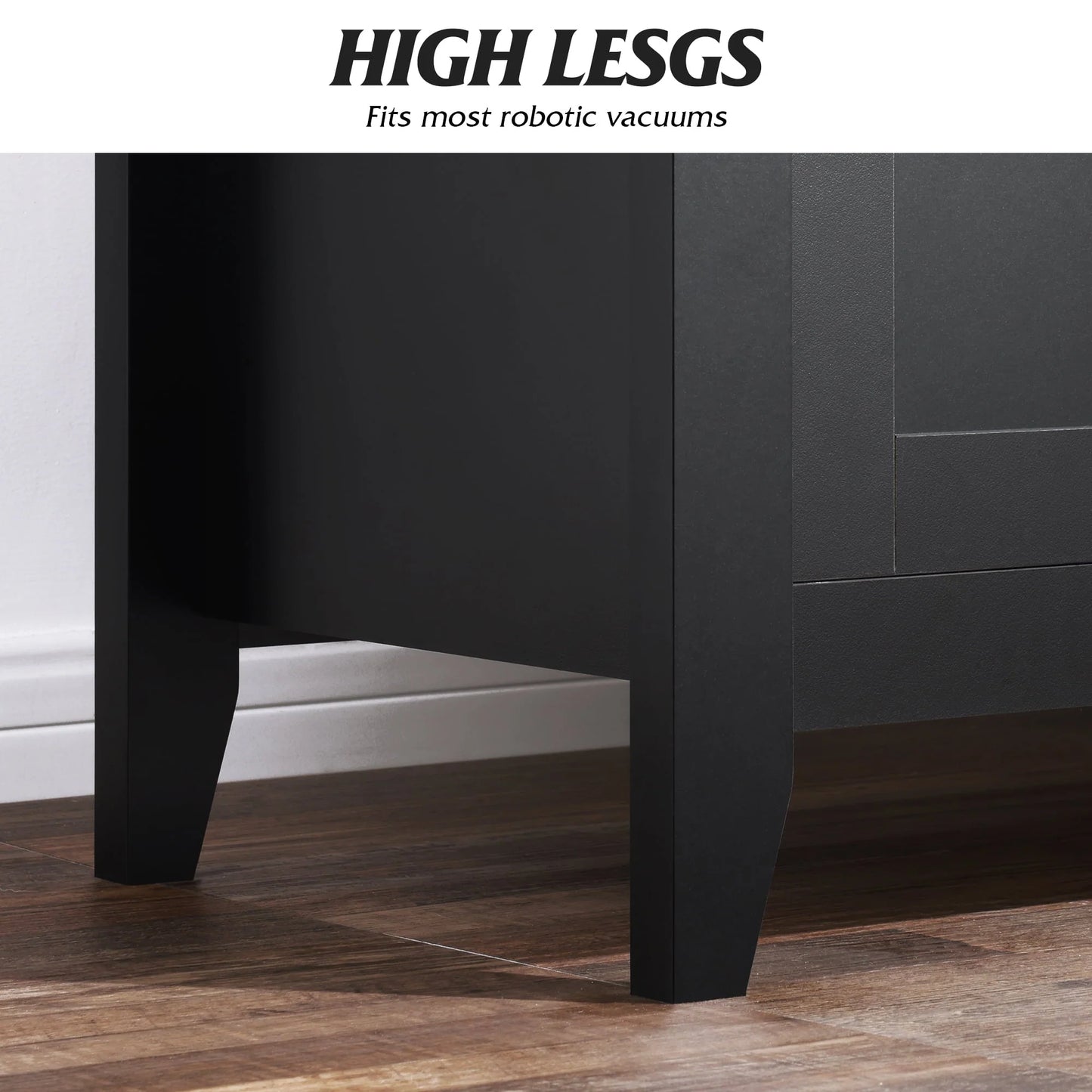 WLIVE Black Dresser for Bedroom, Double Dresser with Chest of 6 Drawers for Living Room & Nursery Toddlers Room, Retro Chest of Drawers with Metal Handle, Double Wood Dresser, Large Storage Cabinet