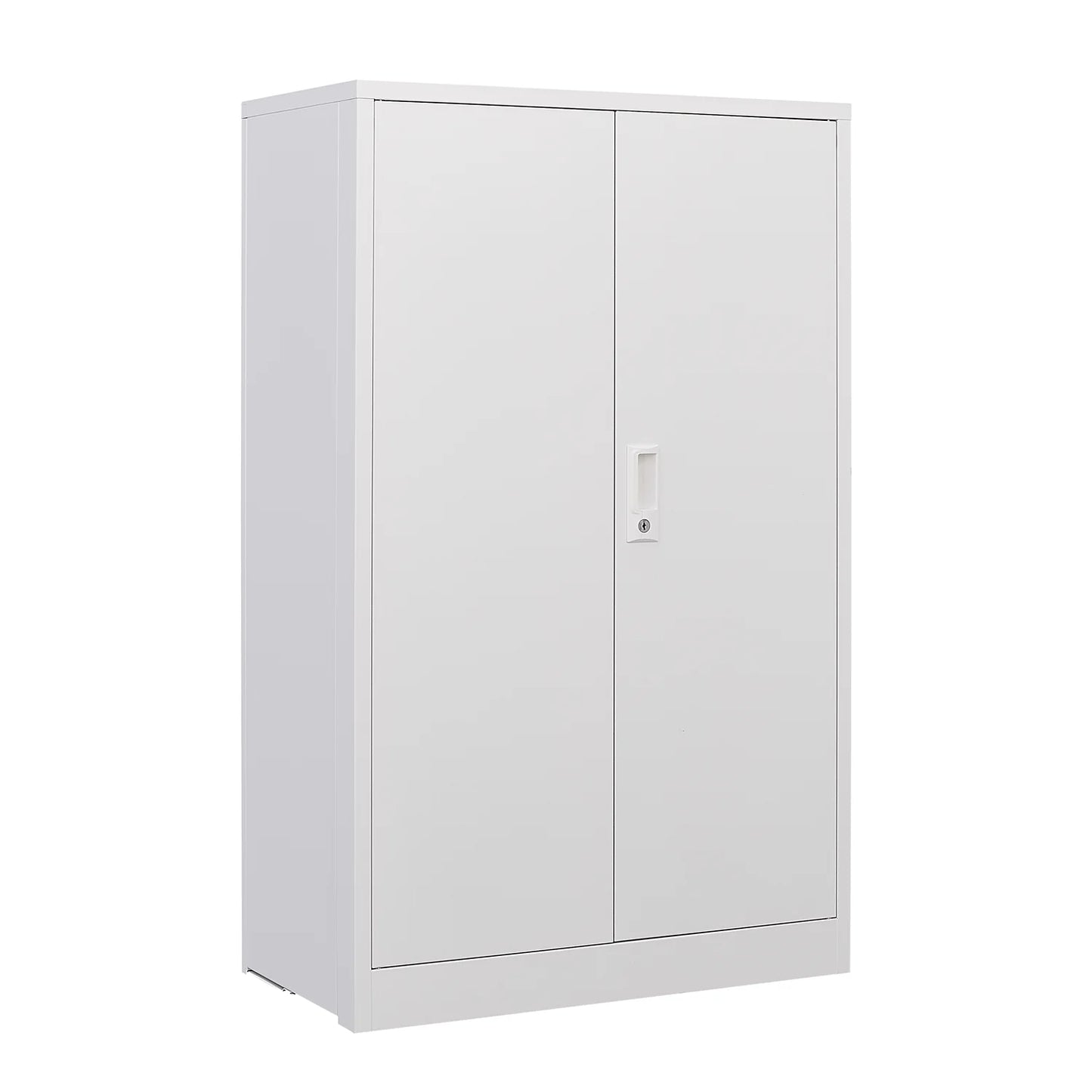Bellemave Metal Storage Cabinet with Locking Doors and 2 Adjustable Shelf, Folding Filing Storage Cabinet, Lockable File Cabinet Metal Locker for Home Office, School, Garage, White