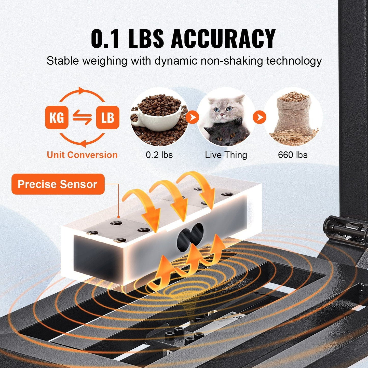 Digital Platform Scale - 660 lbs Capacity, 0.1 lbs Precision, Stainless Steel Display with LB/KG, Tare & Price Calculation, Heavy-Duty Shipping Scale for Boxes, Luggage, FCC Certified
