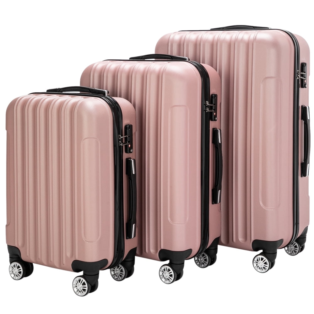 Topcobe 3Pcs Traveling Luggage, Gray 20""" Portable ABS Large Capacity Luggage Bags for Travel Rolling Traveling Storage Suitcase Luggage Set Travel Luggage with Wheels