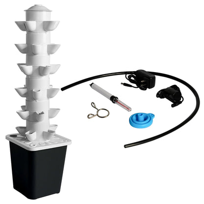 Mustrod Hydroponic Growing System 30-Plants Indoor Vertical Tower Garden Planter with Pump Water Tank